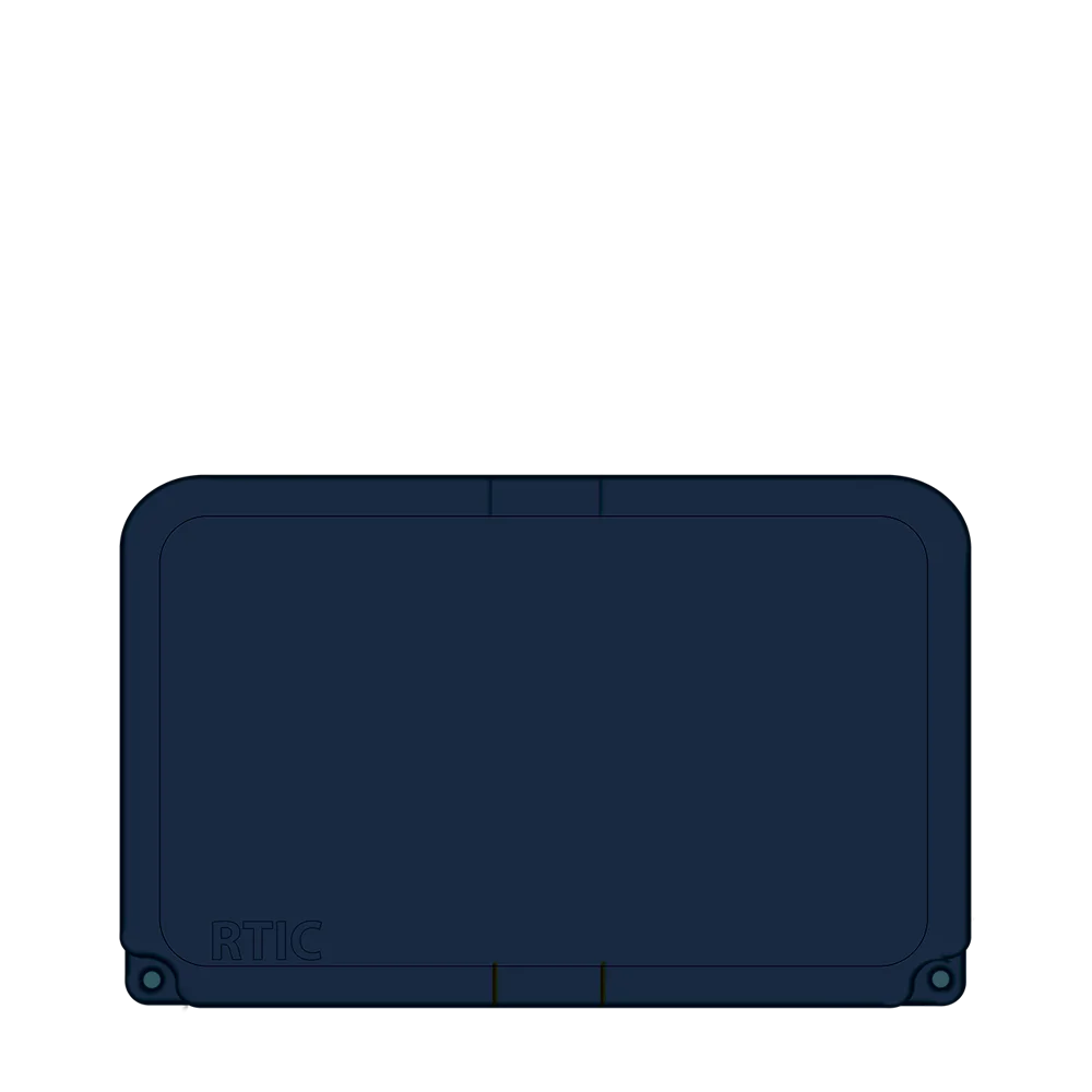 Lid customization side of the RTIC Ultra-Tough Cooler 45 qt in Navy