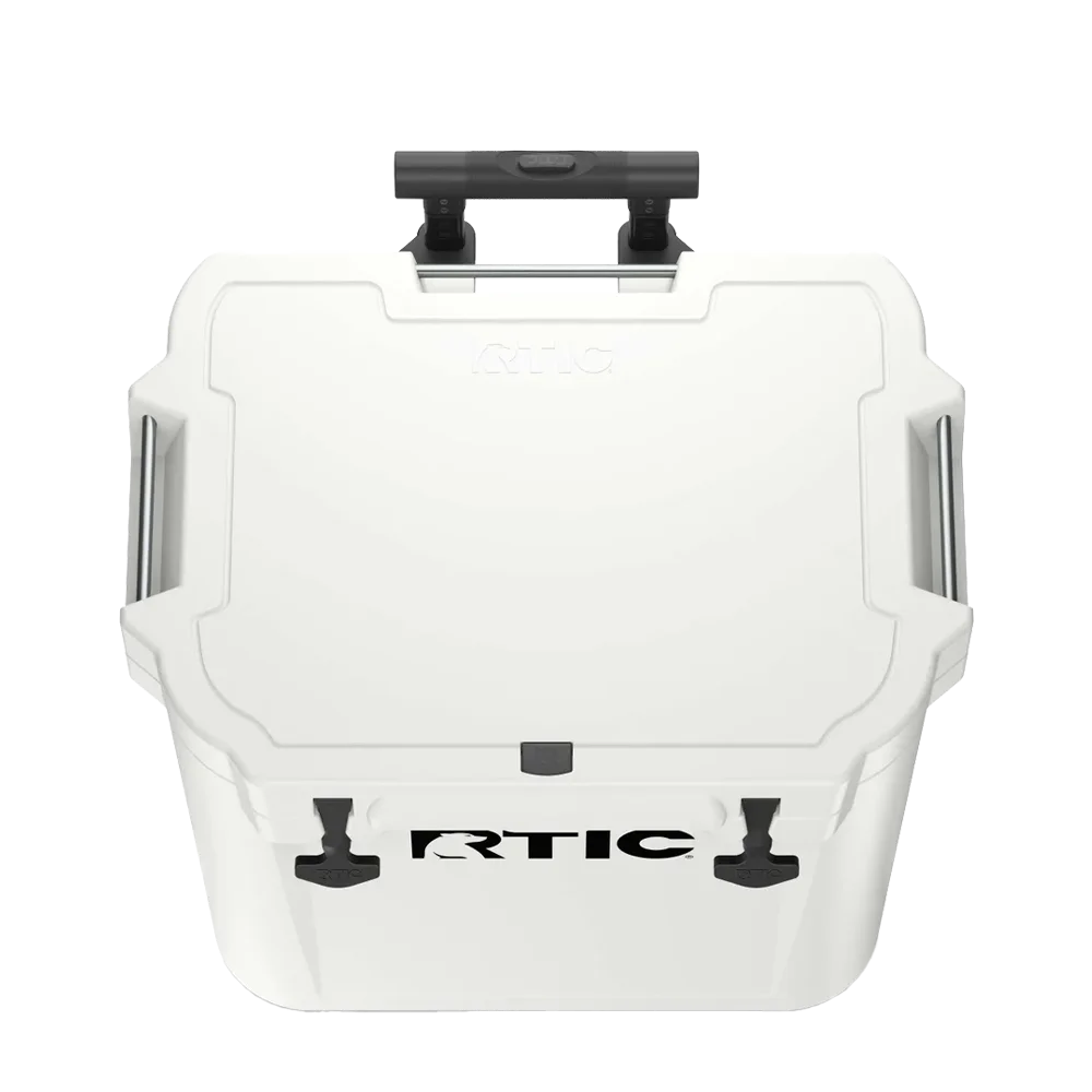 Lid customization side of the RTIC Wheeled Ultra-Tough Cooler 45 qt in White