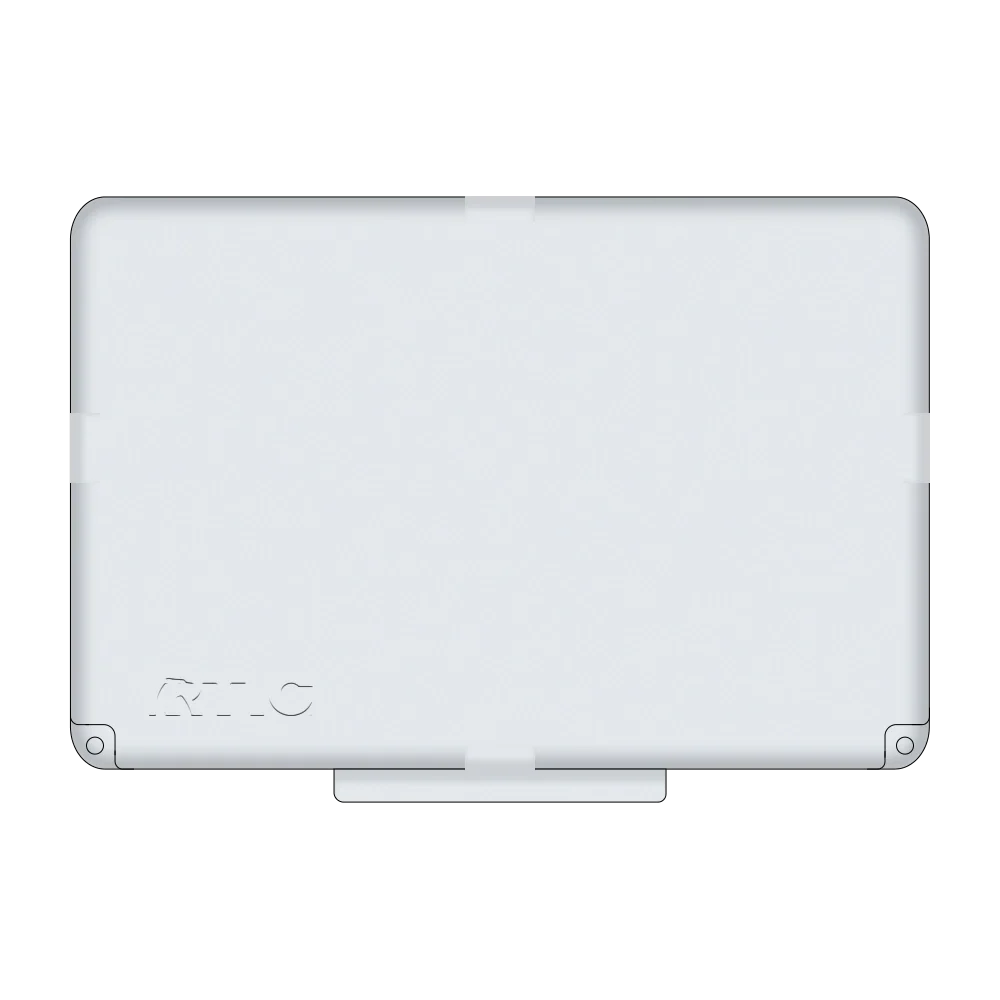 Lid customization side of the RTIC Ultra Light Cooler 52 qt in White and Gray