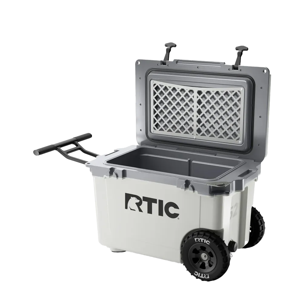 RTIC Ultra Light Cooler with Wheels 52 qt in White and Gray