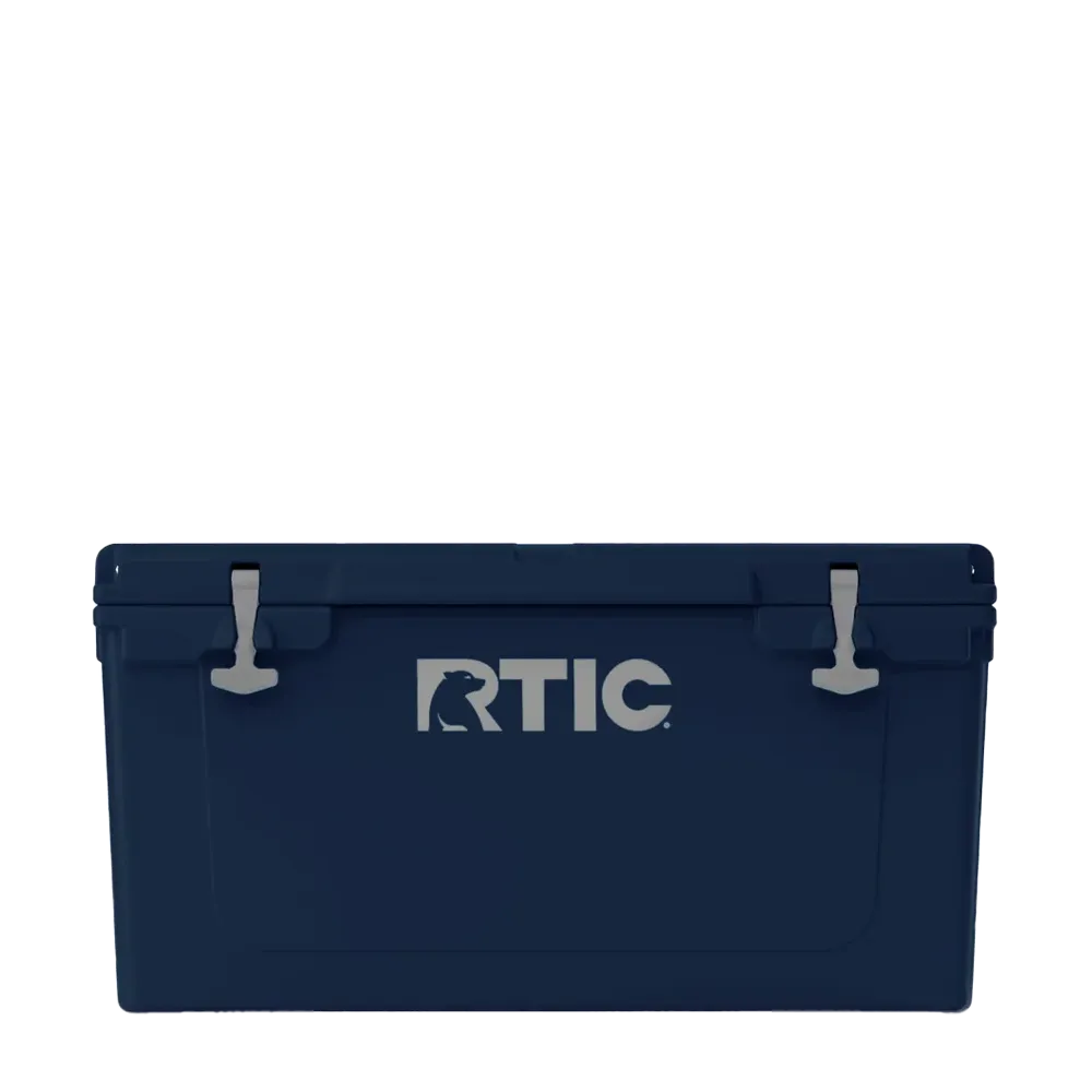 Front customization side of the RTIC Ultra-Tough Cooler 65 qt in Navy