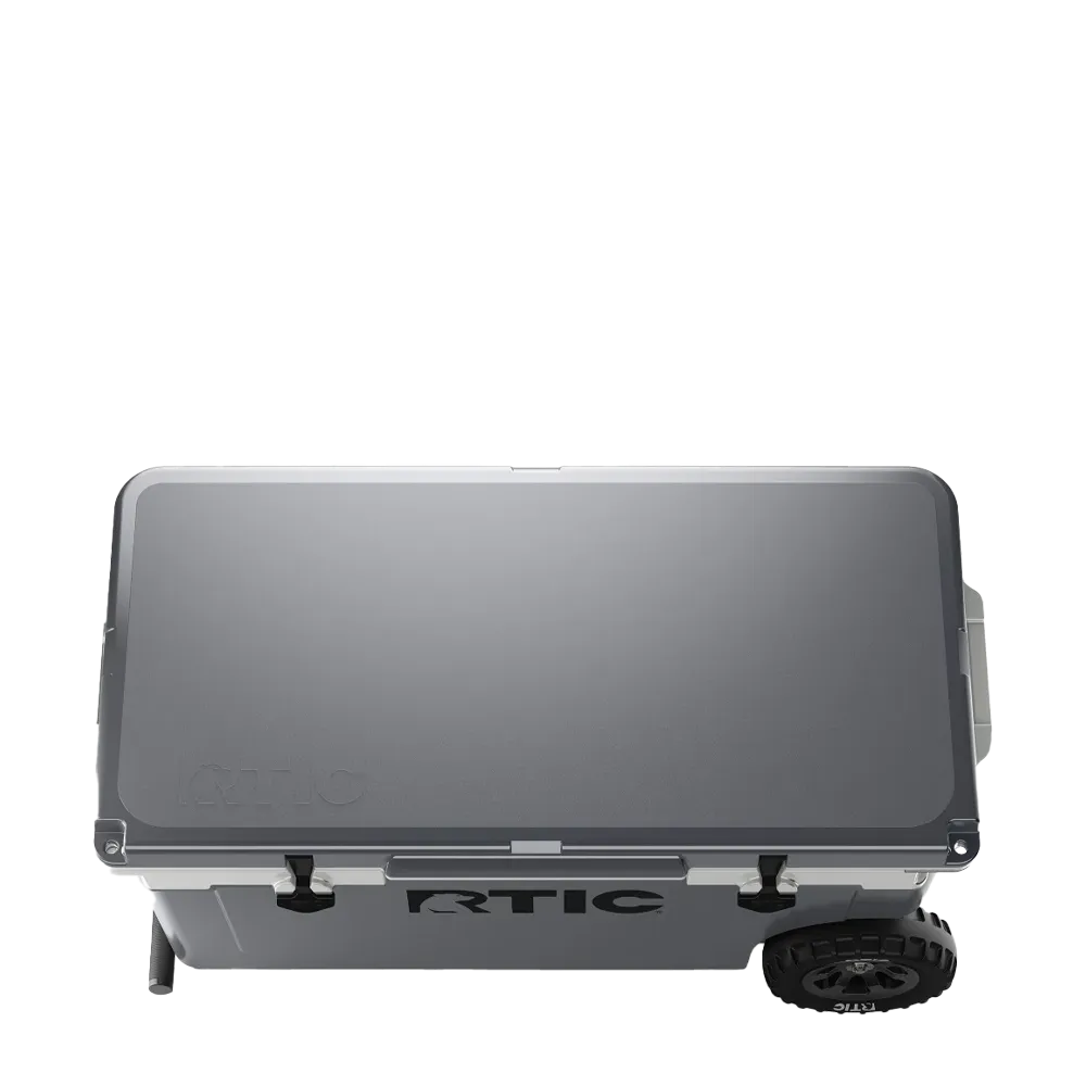 Lid customization side of the RTIC Ultra Light Cooler with Wheels 72 qt in Dark Gray and Cool Gray