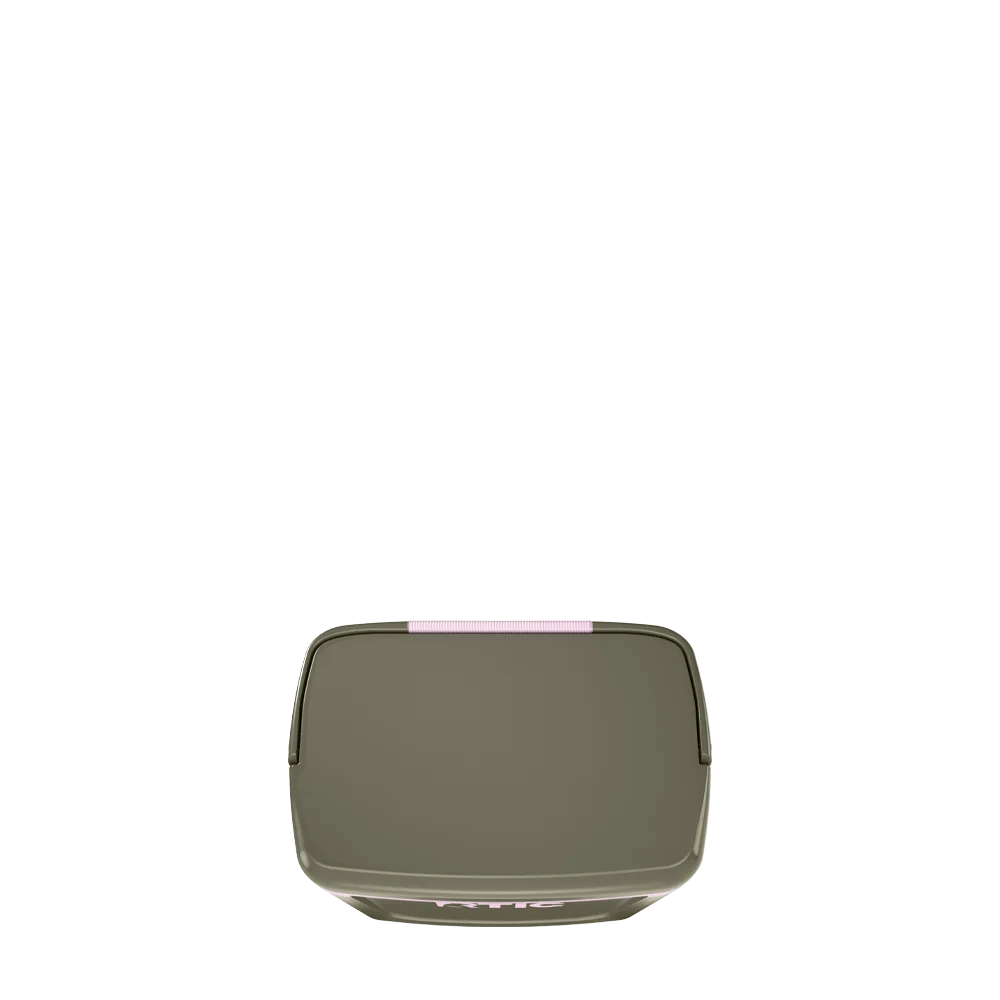 Lid customization side of the RTIC Road Trip Personal Cooler 8 qt in Olive and Pale Pink