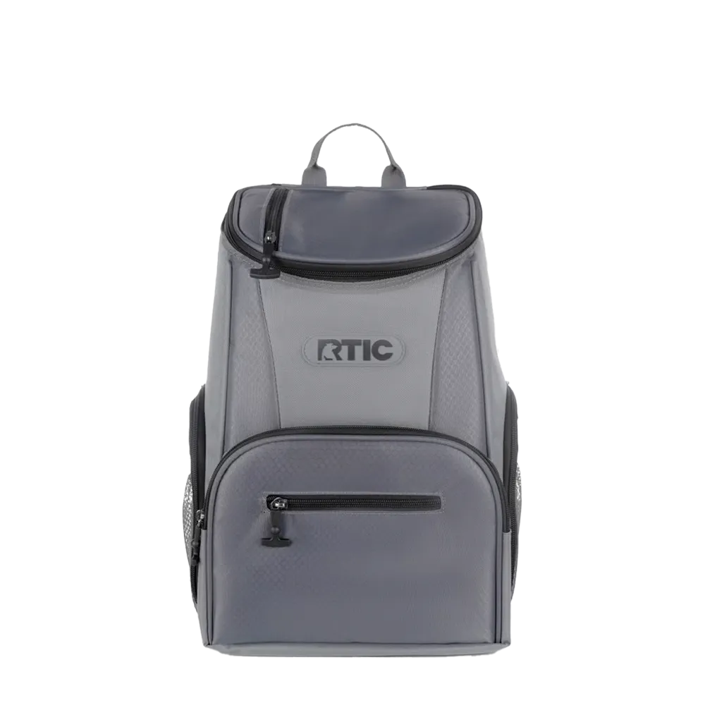 Front customization side of the RTIC Lightweight Backpack Cooler 15 Can in Smoke