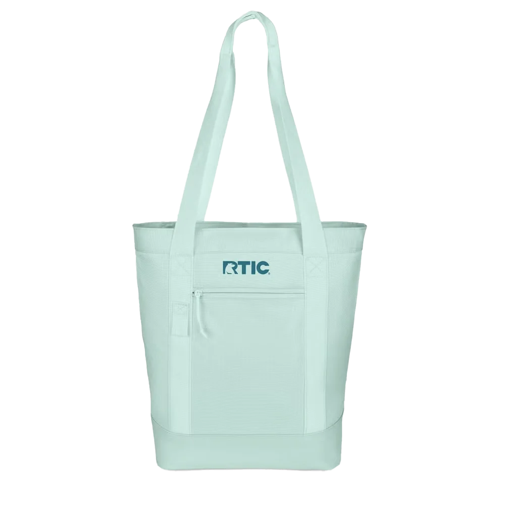 Front customization side of the RTIC Everyday Insulated Slim Tote Bag 24 Can in Fresh Mint