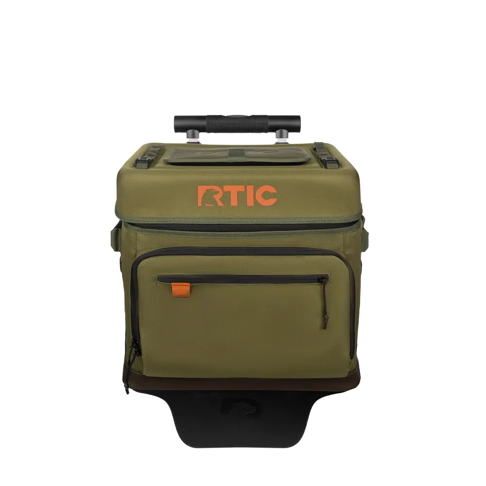 Front customization side of the RTIC Everyday Wheeled Cooler 40 Can in Olive