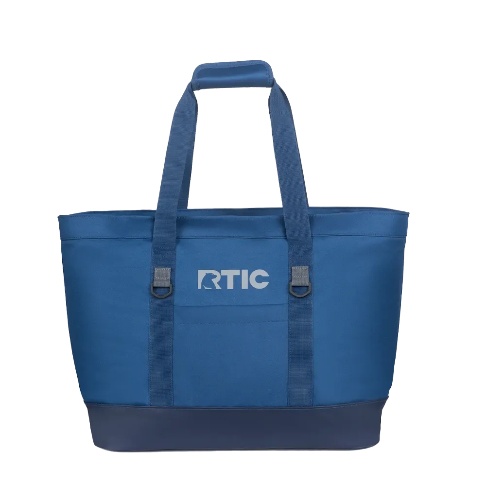 Front customization side of the RTIC Everyday Insulated Tote Bag 33 qt in Navy