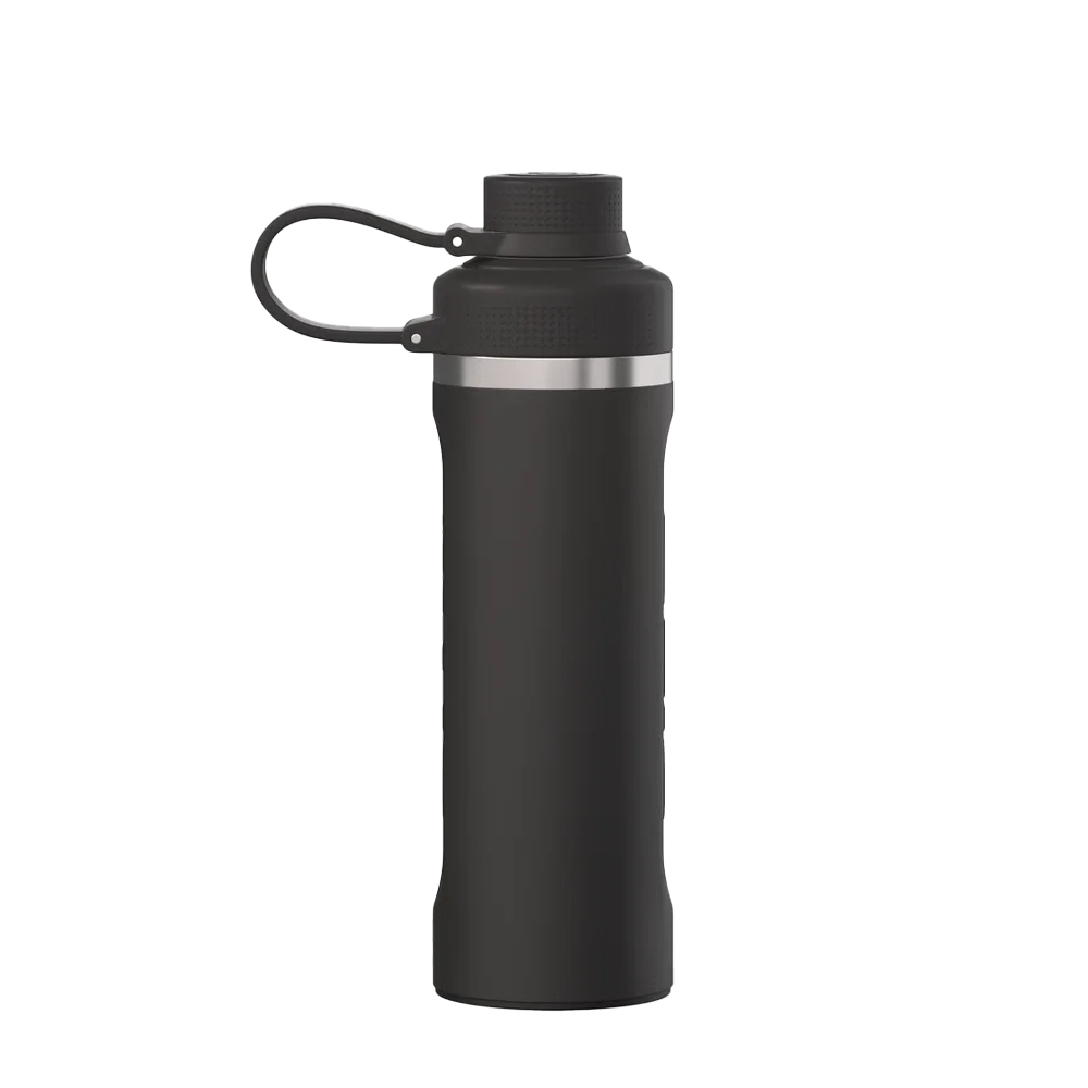 Front customization side of the RTIC Refuel Bottle 16 oz in Black