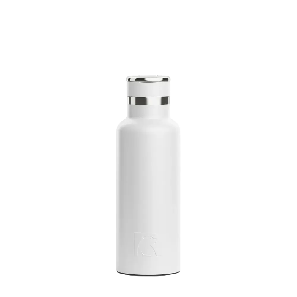 Front customization side of the RTIC Journey Bottle 16 oz in White