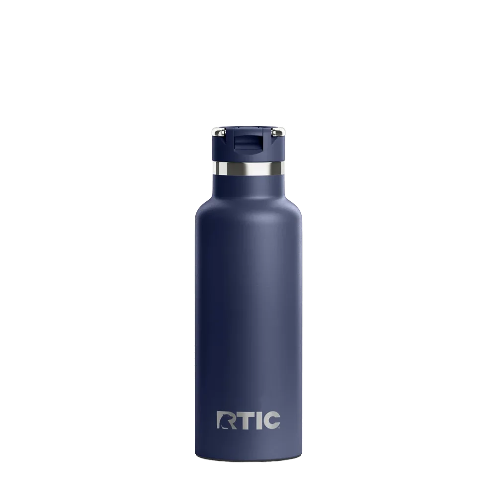 Back customization side of the RTIC Journey Bottle 16 oz in Navy