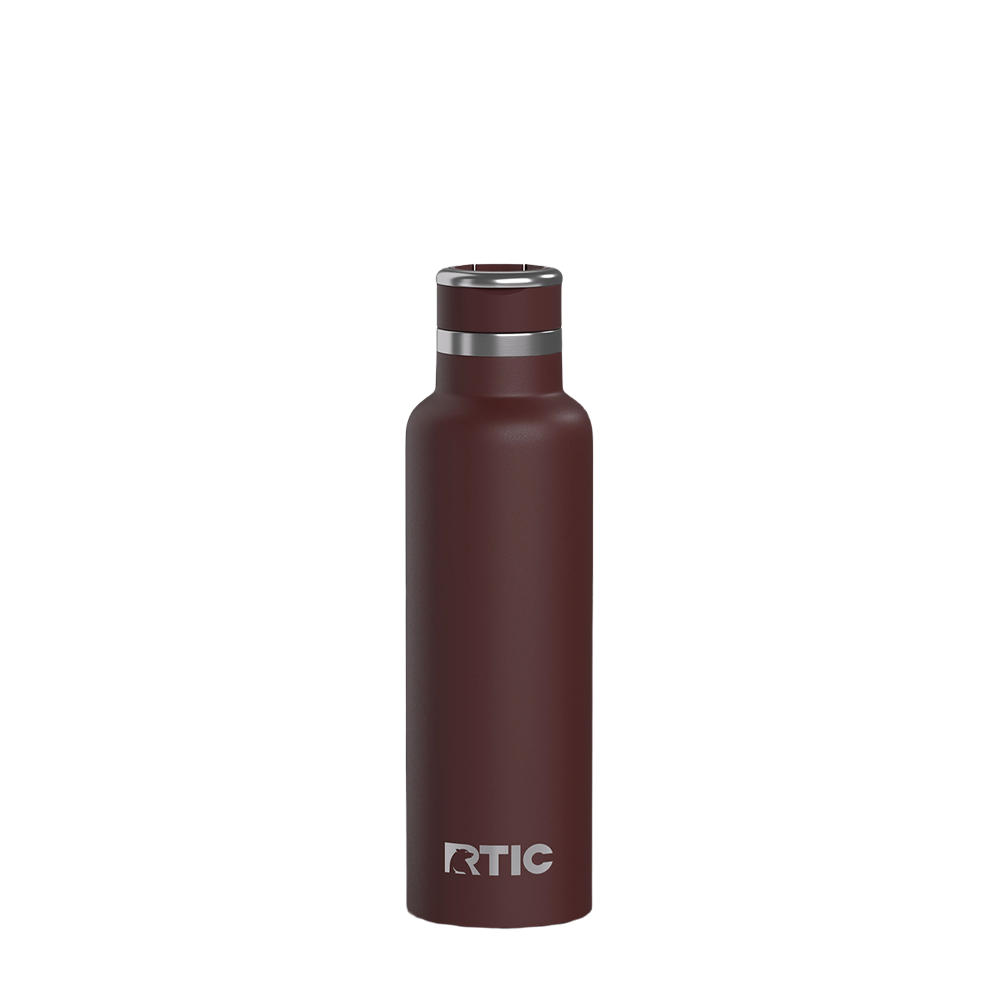 Back customization side of the RTIC Journey Bottle 20 oz in Chocolate Brown