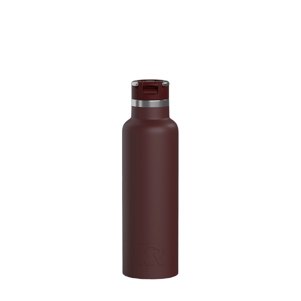 Front customization side of the RTIC Journey Bottle 20 oz in Chocolate Brown