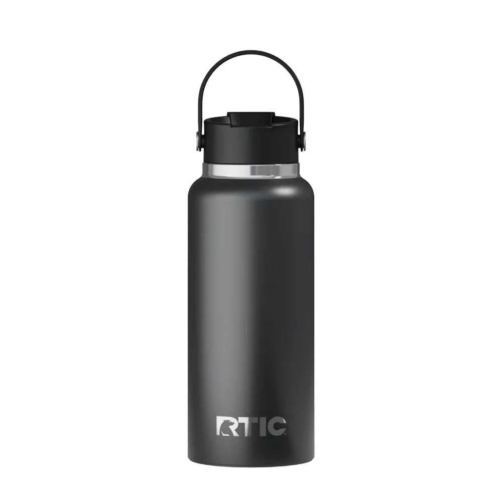 Back customization side of the RTIC Outback Bottle 32 oz in Black