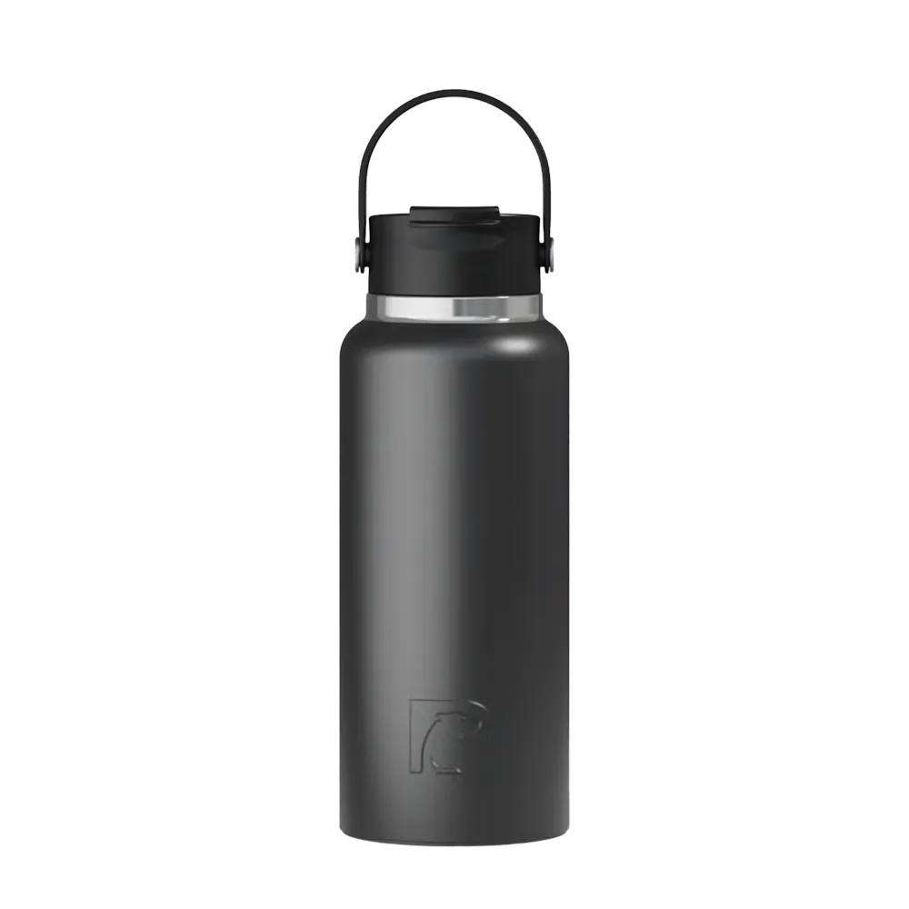 Front customization side of the RTIC Outback Bottle 32 oz in Black
