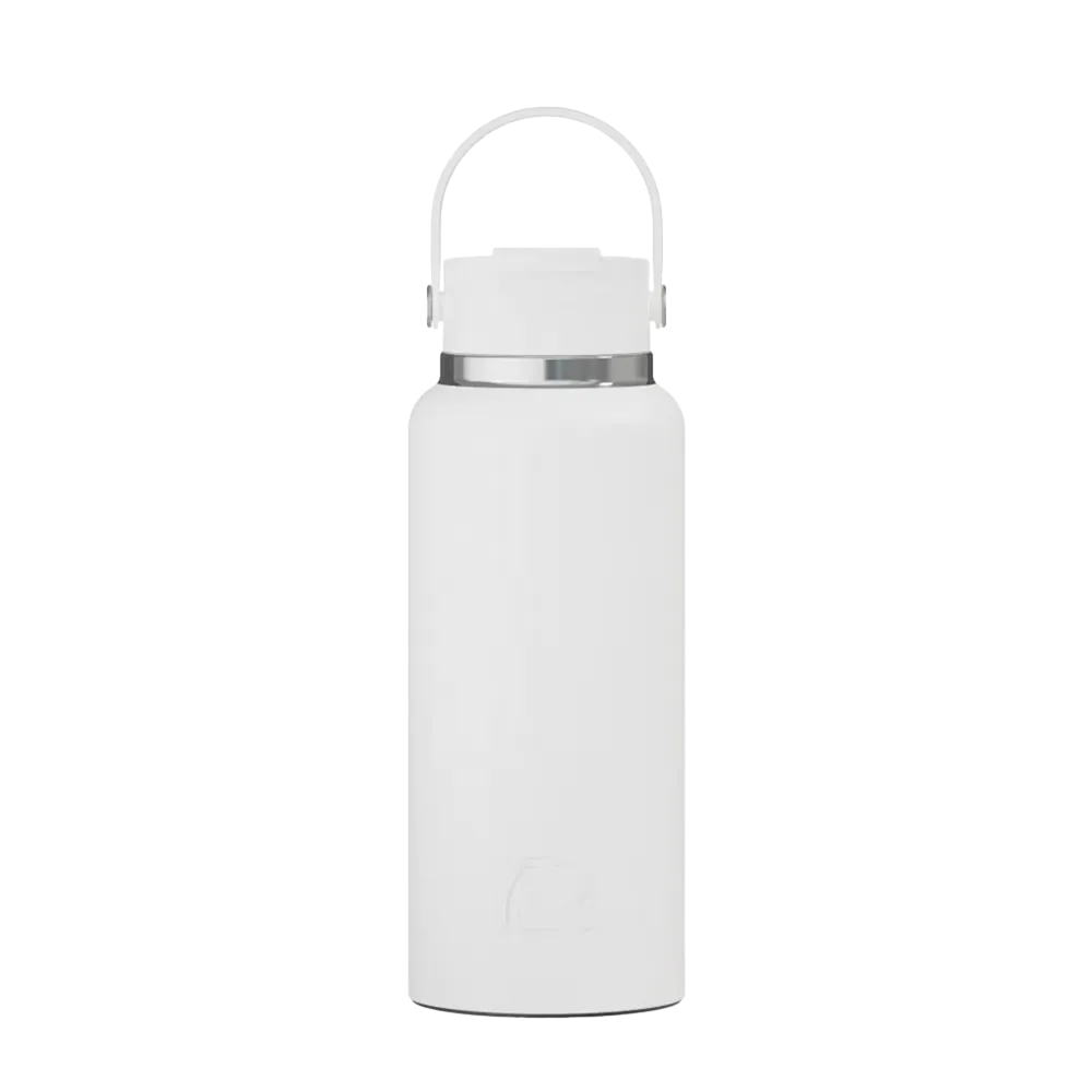Front customization side of the RTIC Outback Bottle 32 oz in White