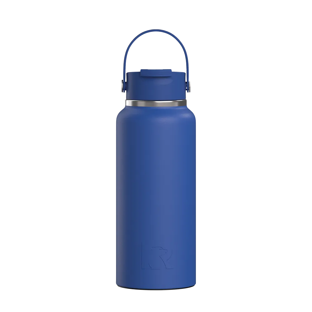 Front customization side of the RTIC Outback Bottle 32 oz in Cobalt