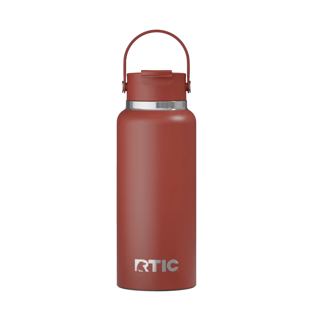 Back customization side of the RTIC Outback Bottle 32 oz in Black Cherry