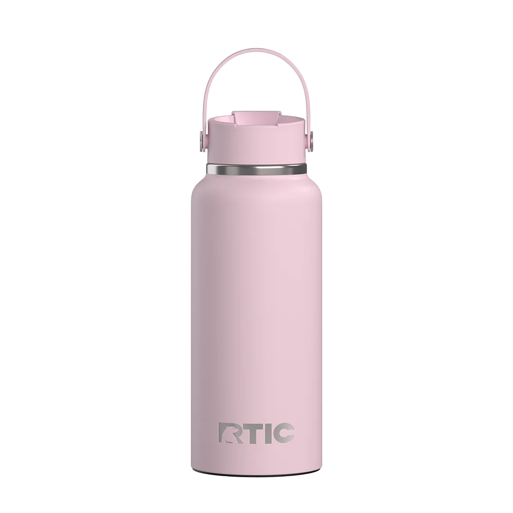 Back customization side of the RTIC Outback Bottle 32 oz in Pale Pink