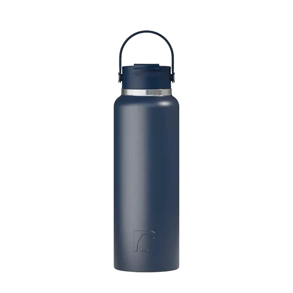 Front customization side of the RTIC Outback Bottle 40 oz in Navy
