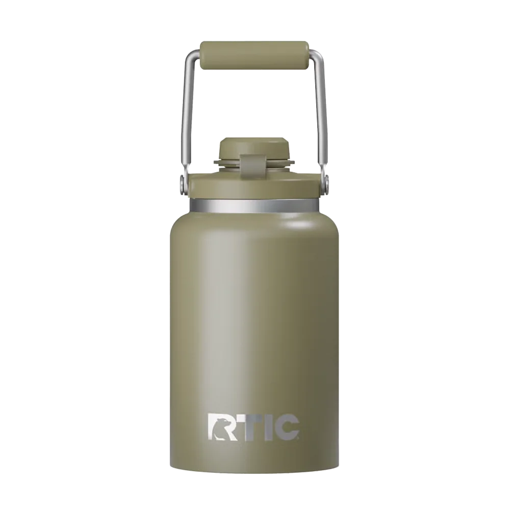 Back customization side of the RTIC Outback Jug Half Gallon in Olive