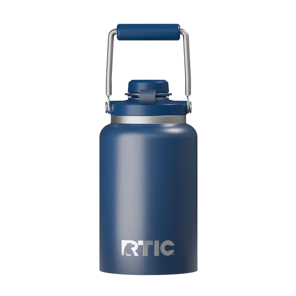 Back customization side of the RTIC Outback Jug Half Gallon in Navy