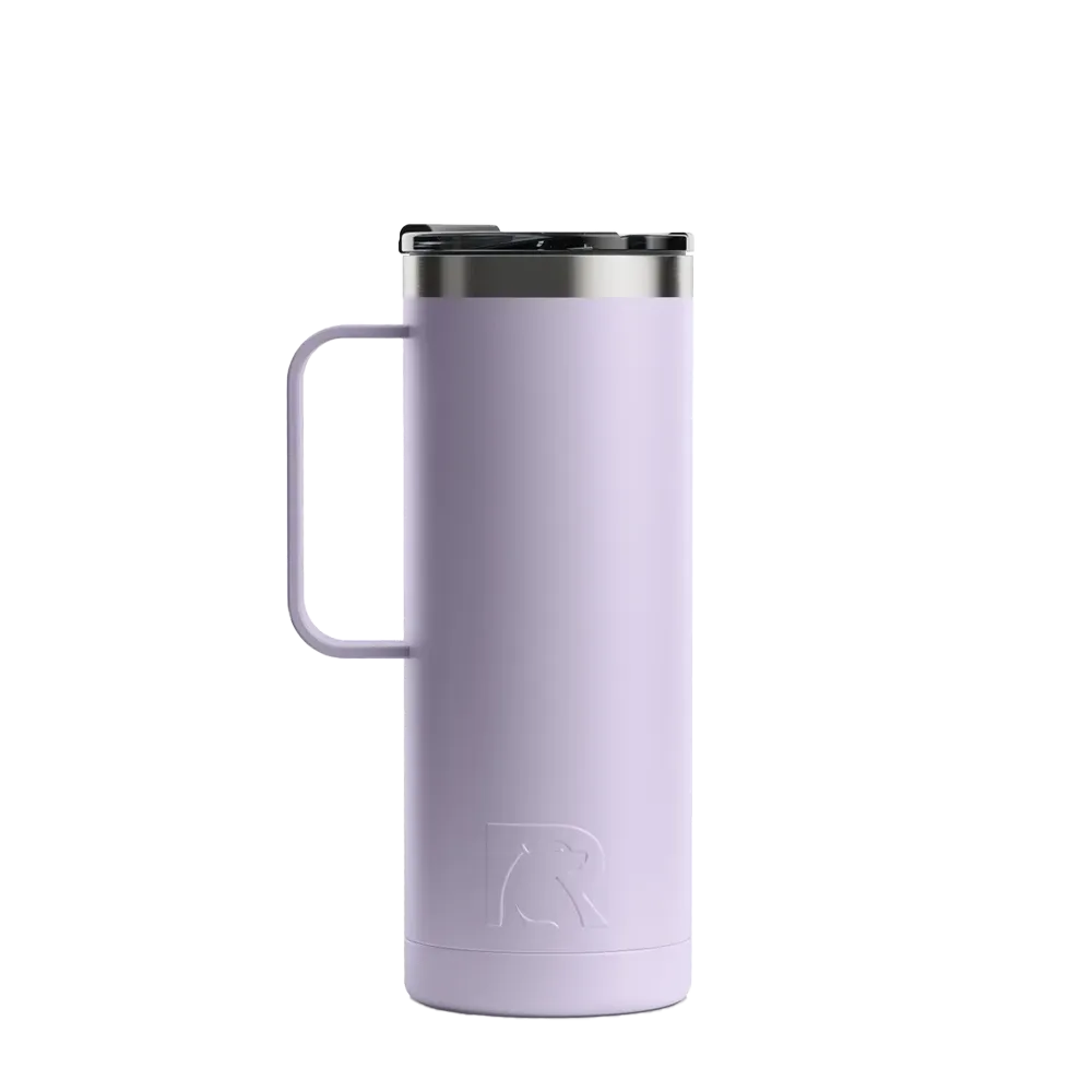 Back customization side of the RTIC Travel Mug 20 oz in Dusty Lilac