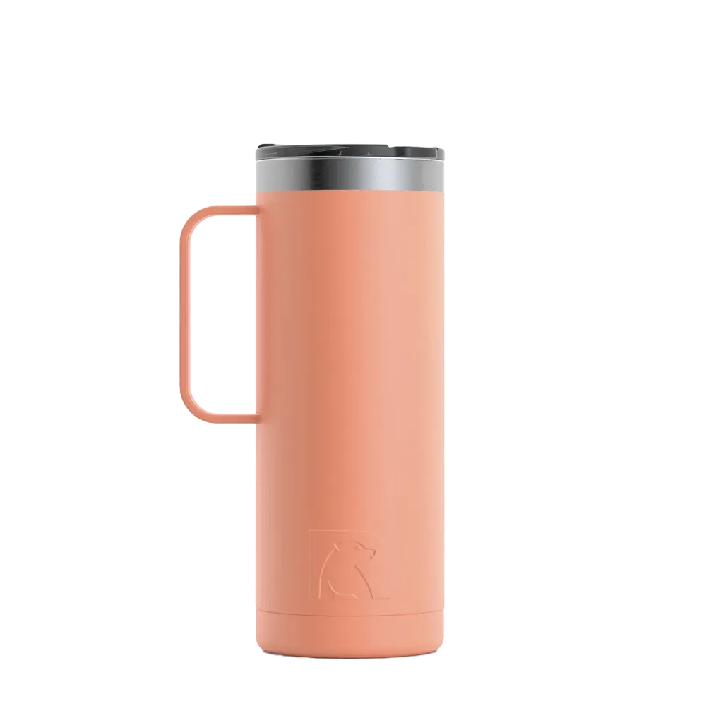 Back customization side of the RTIC Travel Mug 20 oz in Salmon
