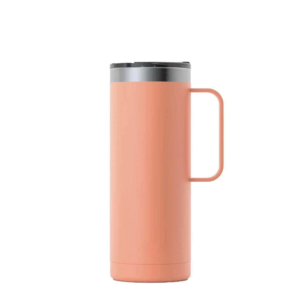 Front customization side of the RTIC Travel Mug 20 oz in Salmon