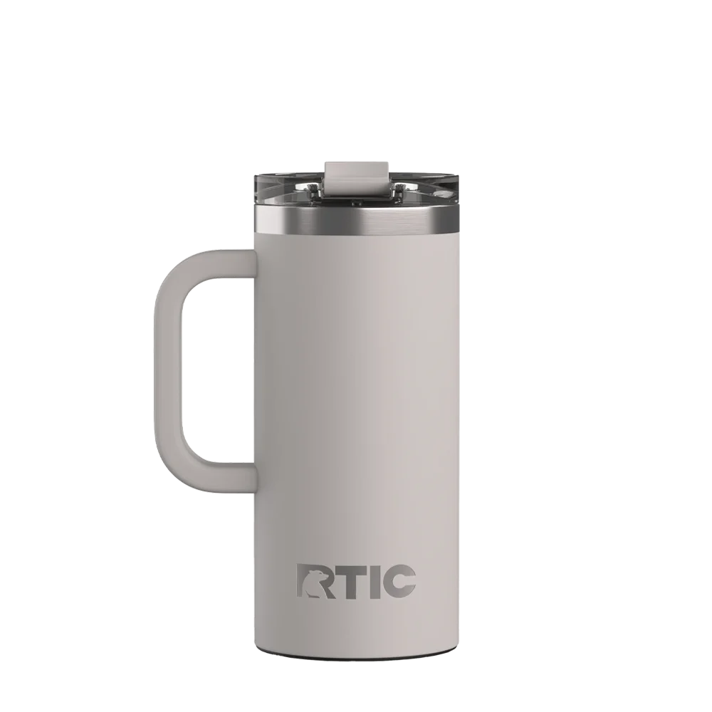 Back customization side of the RTIC Road Trip Travel Mug 16 oz in Cool Gray