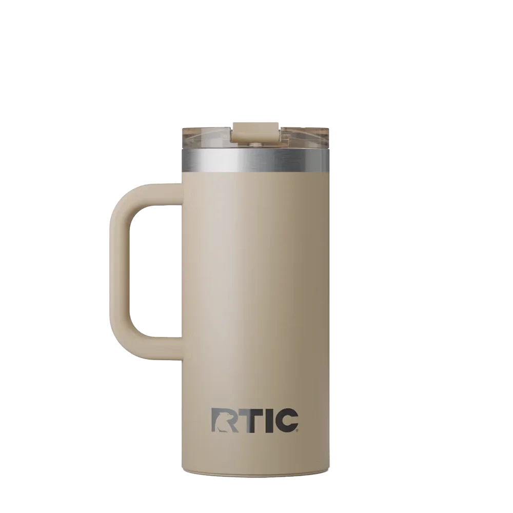 Back customization side of the RTIC Road Trip Travel Mug 16 oz in Beach