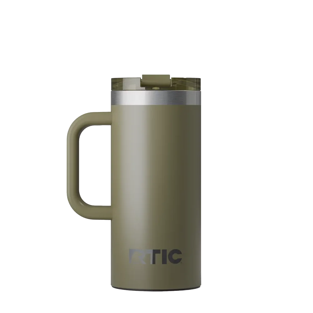 Back customization side of the RTIC Road Trip Travel Mug 16 oz in Olive