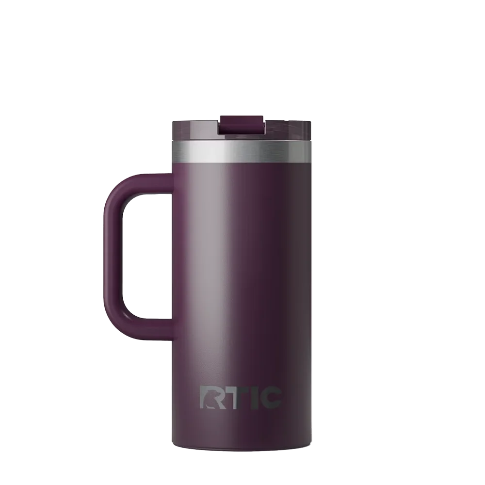 Back customization side of the RTIC Road Trip Travel Mug 16 oz in Plum