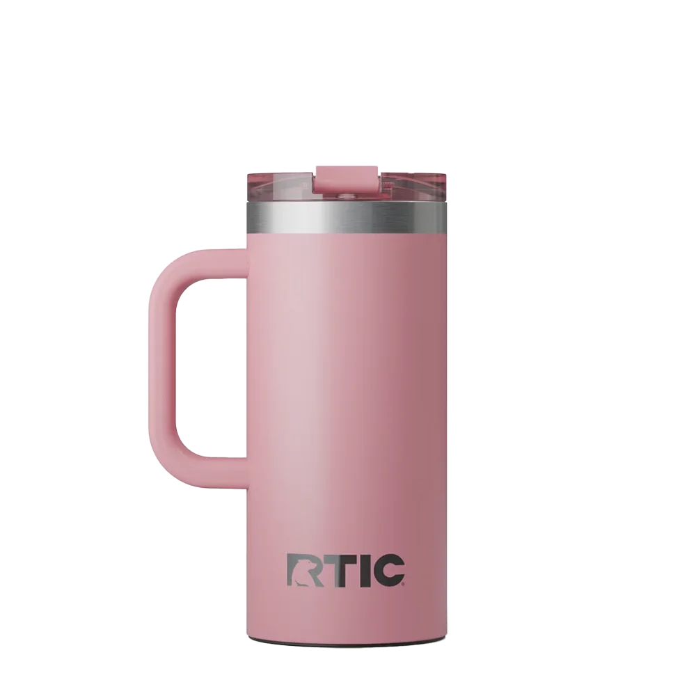 Back customization side of the RTIC Road Trip Travel Mug 16 oz in Dusty Rose