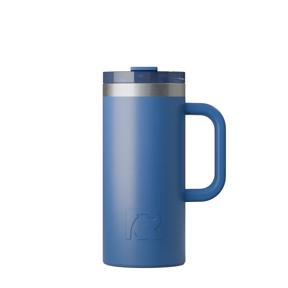 Front customization side of the RTIC Road Trip Travel Mug 16 oz in Pond