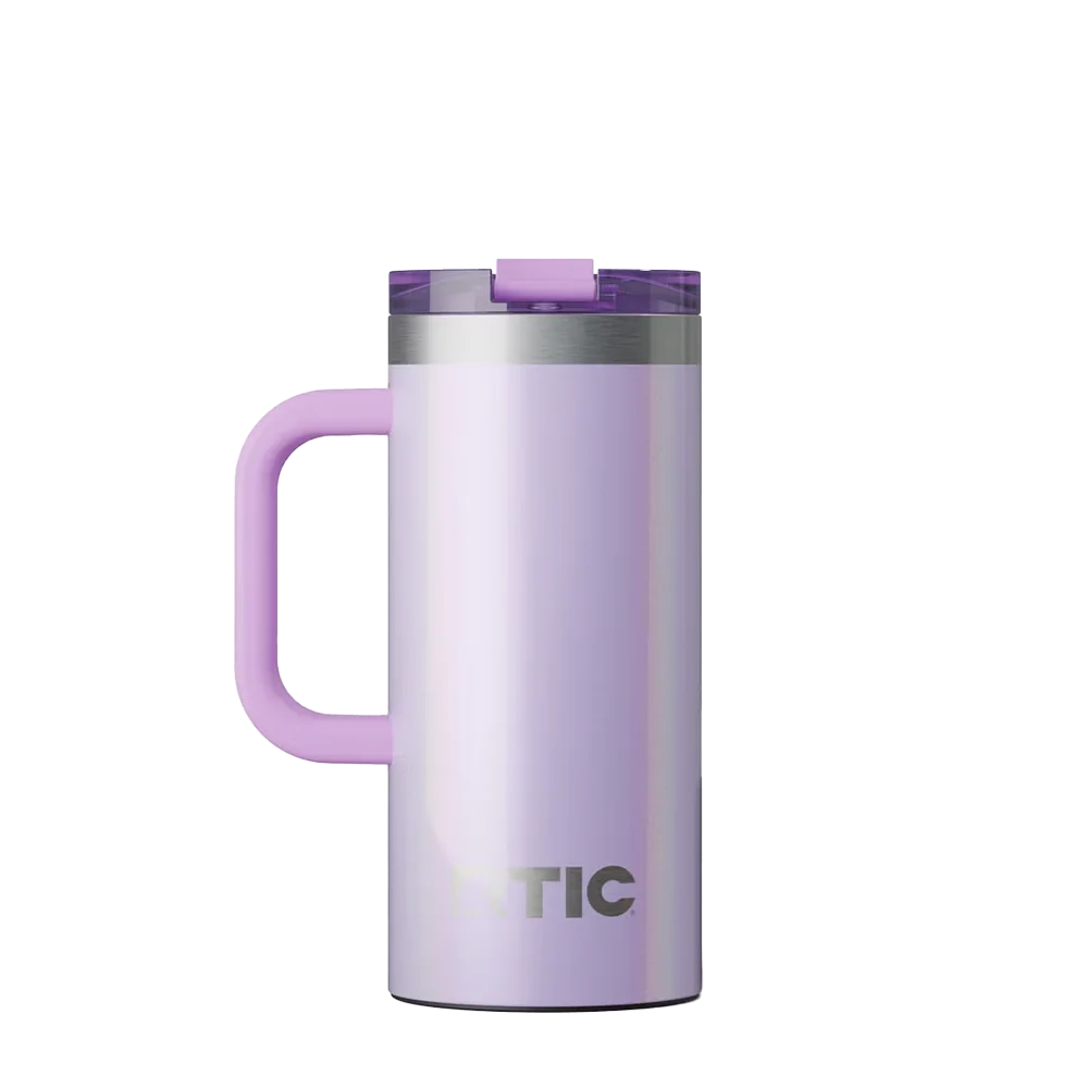 Back customization side of the RTIC Road Trip Travel Mug 16 oz in Glitter Lavender
