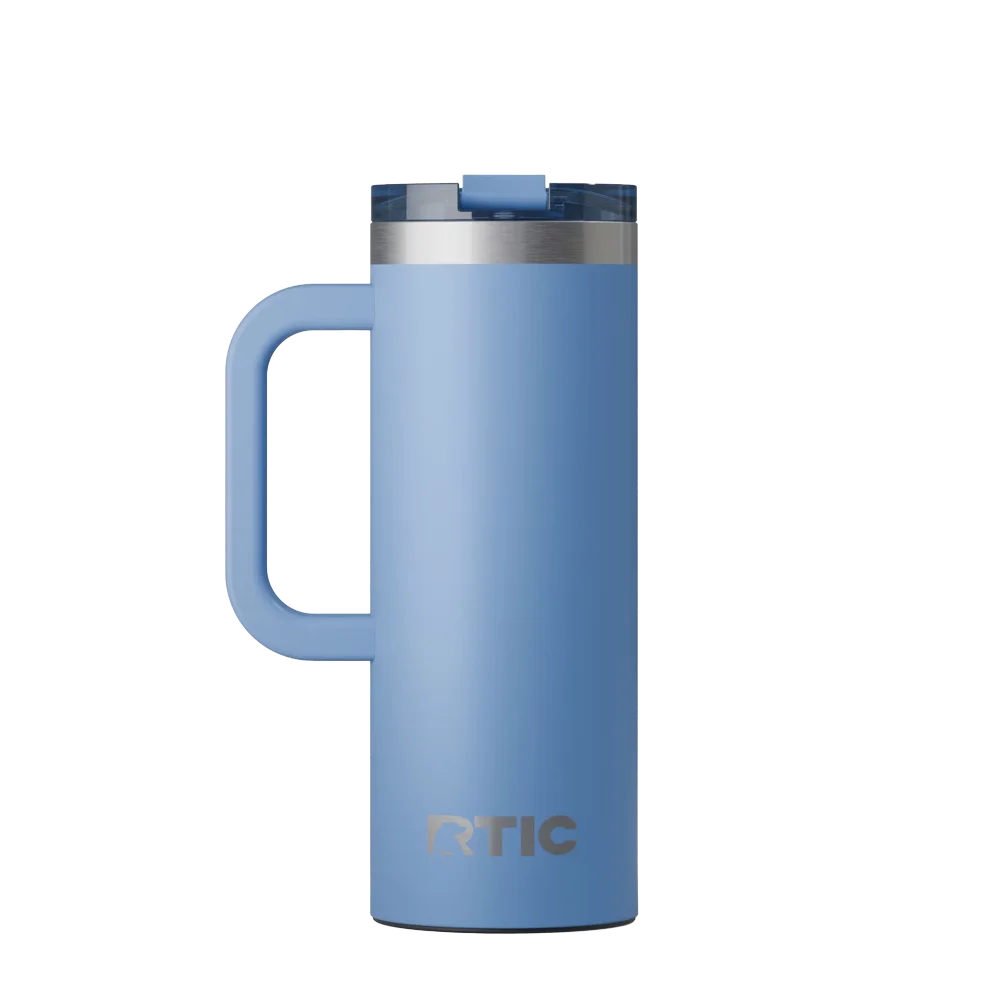 Back customization side of the RTIC Road Trip Travel Mug 20 oz in Denim