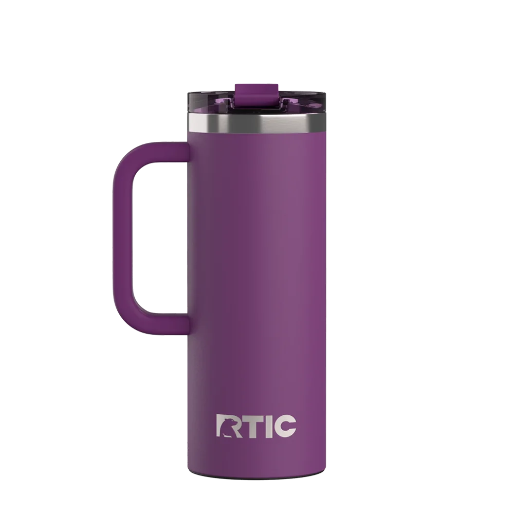 Back customization side of the RTIC Road Trip Travel Mug 20 oz in Berry Jam