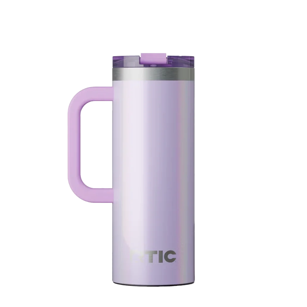 Back customization side of the RTIC Road Trip Travel Mug 20 oz in Glitter Lavender