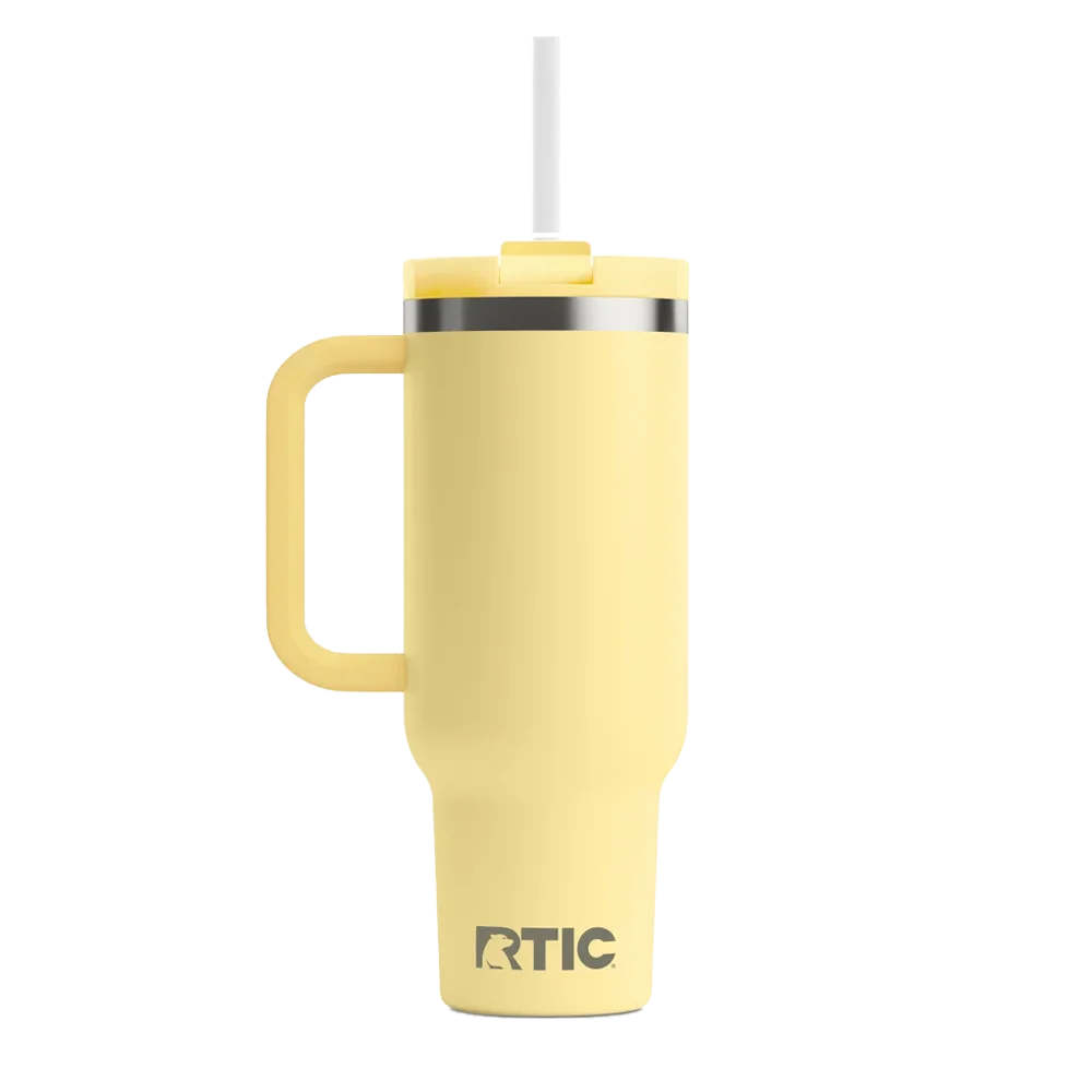 Back customization side of the RTIC Road Trip Tumbler 30 oz in Sunlight