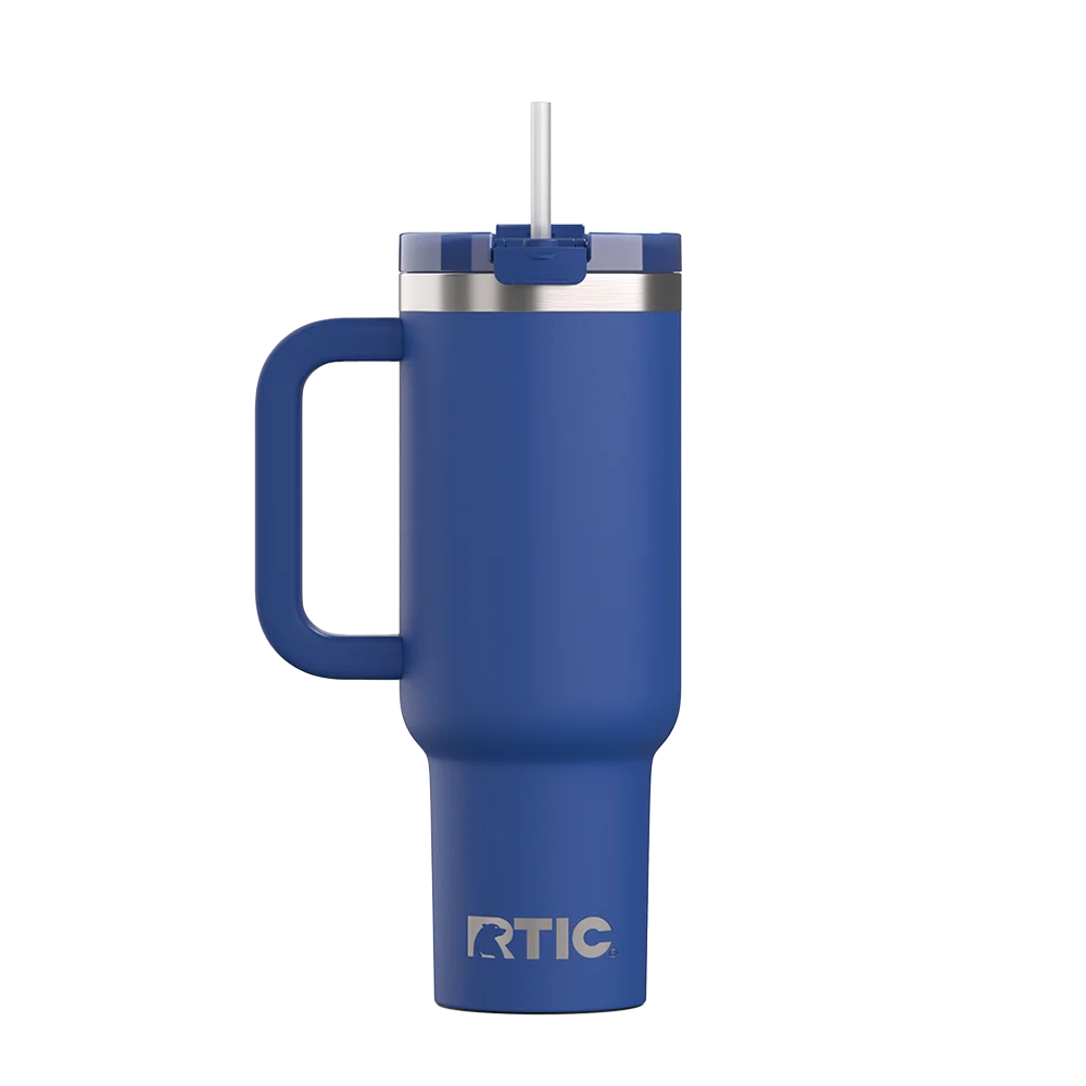 Back customization side of the RTIC Road Trip Tumbler 40 oz in Cobalt