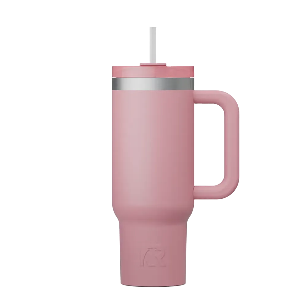 Front customization side of the RTIC Road Trip Tumbler 40 oz in Dusty Rose
