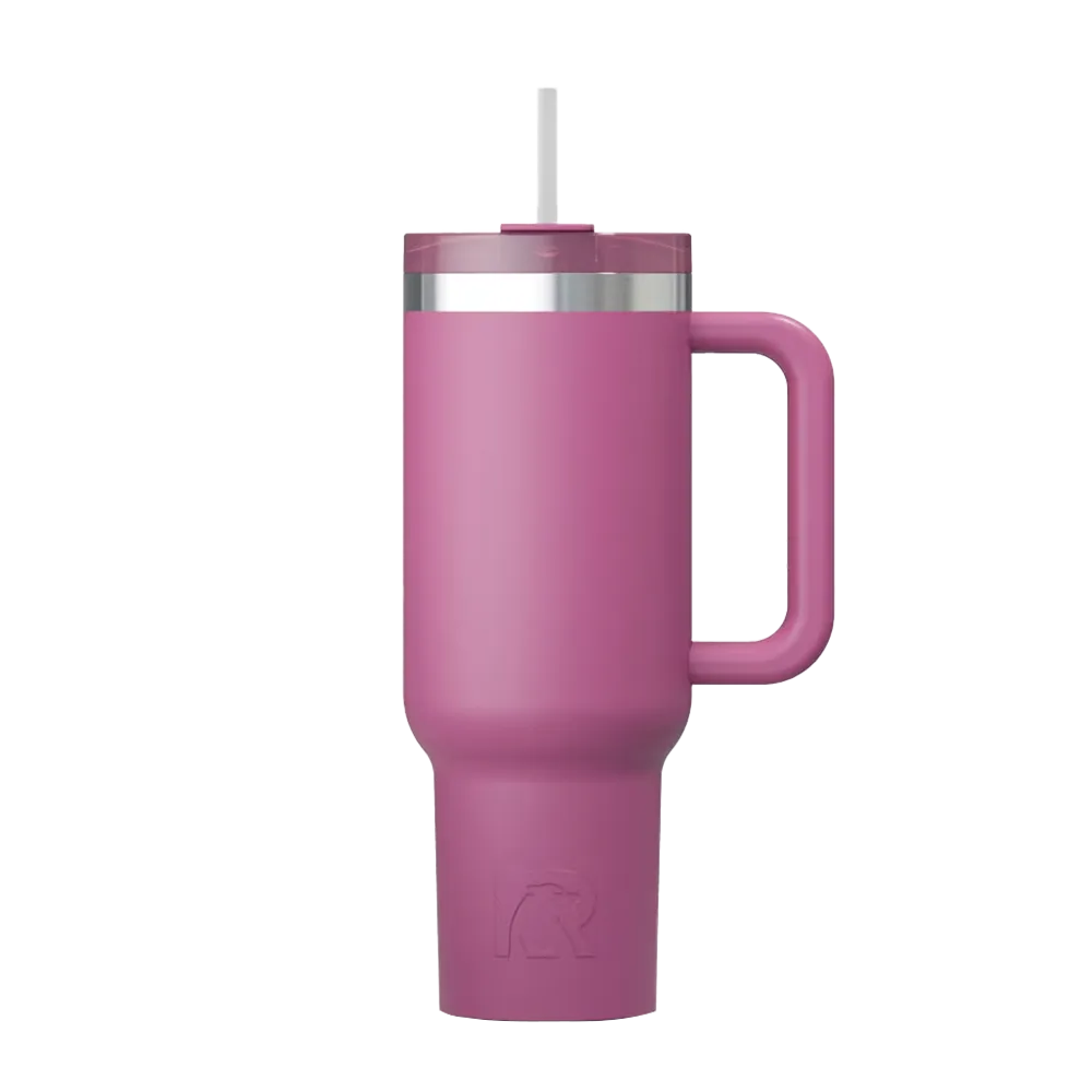 Front customization side of the RTIC Road Trip Tumbler 40 oz in Orchid
