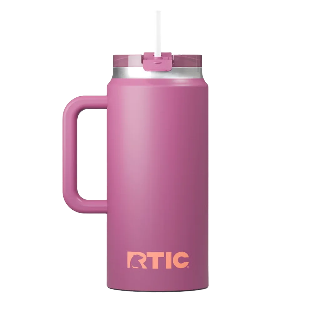 Back customization side of the RTIC Road Trip Tumbler 64 oz in Orchid