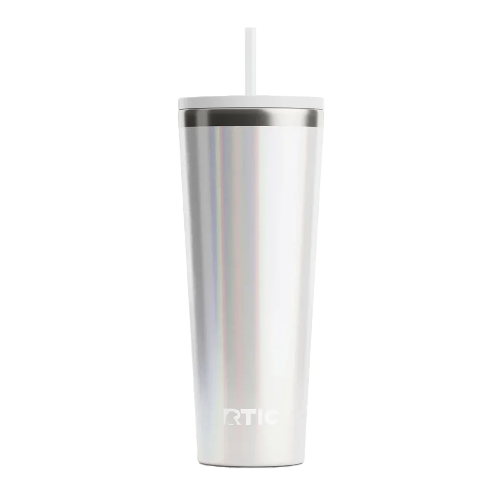 Back customization side of the RTIC Everyday Tumbler 28 oz in Glitter White
