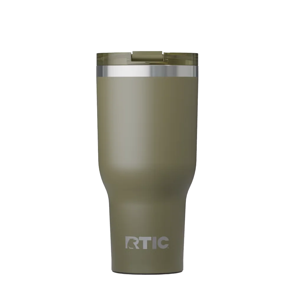 Front customization side of the RTIC Essential Tumbler 40 oz in Olive