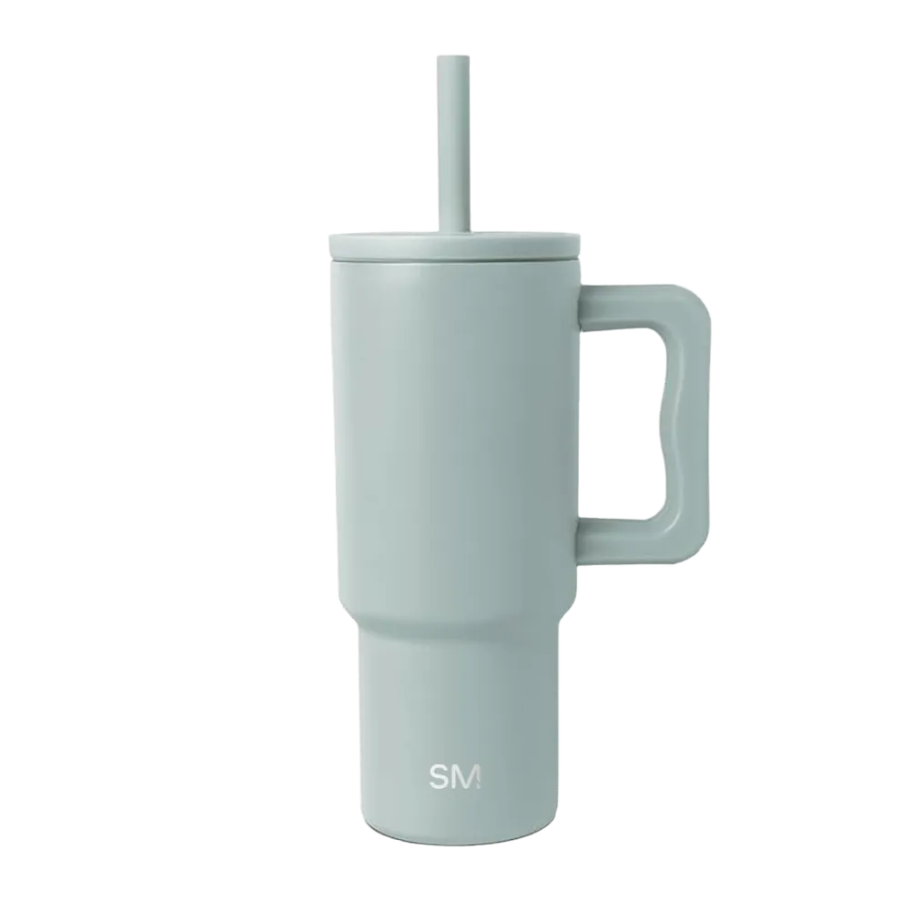 Simple Modern Trek Kids Tumbler with Silicone Straw 24 oz Sea Glass Sage