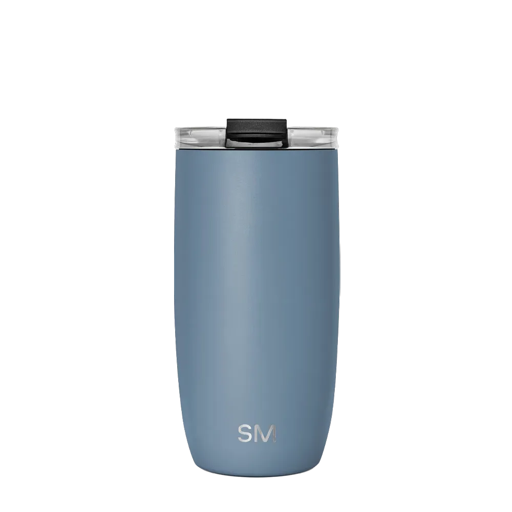 Simple Modern Voyager Tumbler with Clear Flip Lid and Straw 16 oz Blue Dune