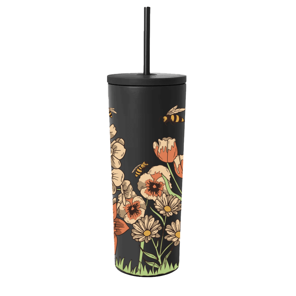 Simple Modern Spring Collection Honeybee Fields Wrap #color_midnight-black