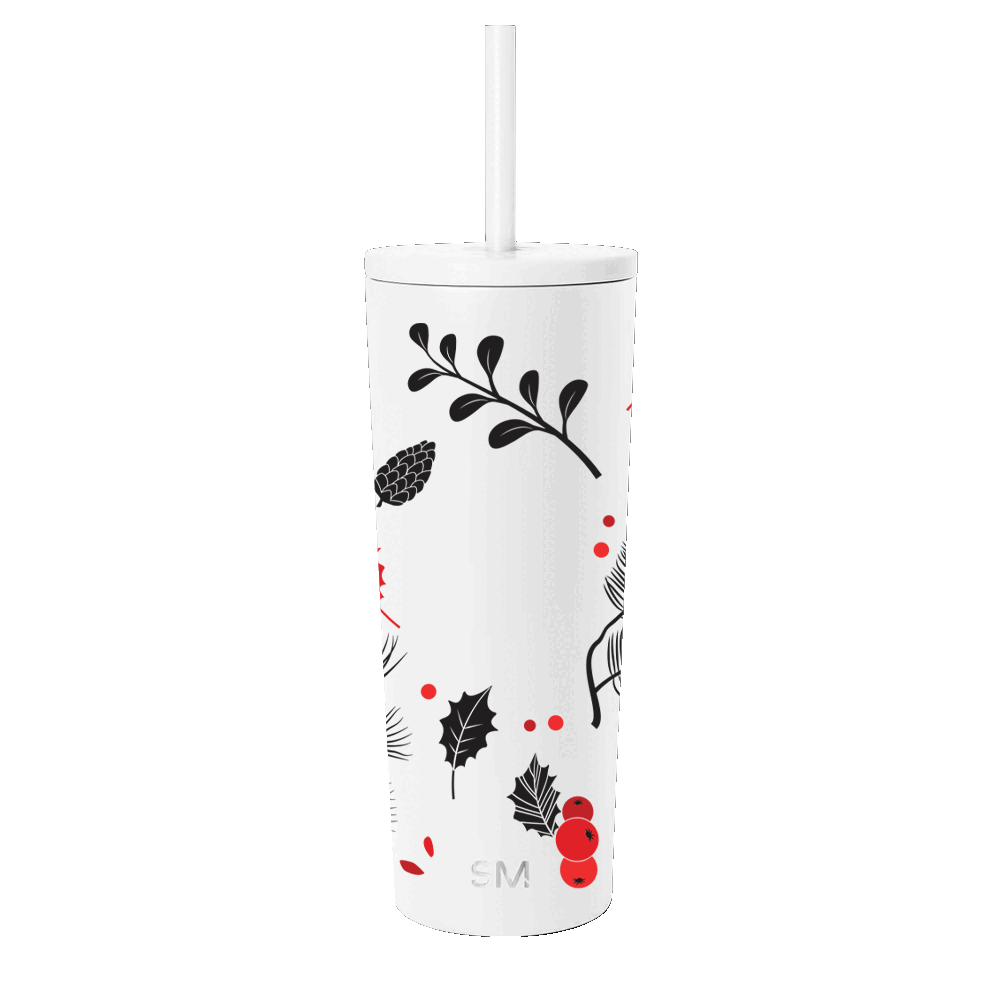 Simple Modern 24 oz Classic Tumbler with Winter Design Cranberry Foliage