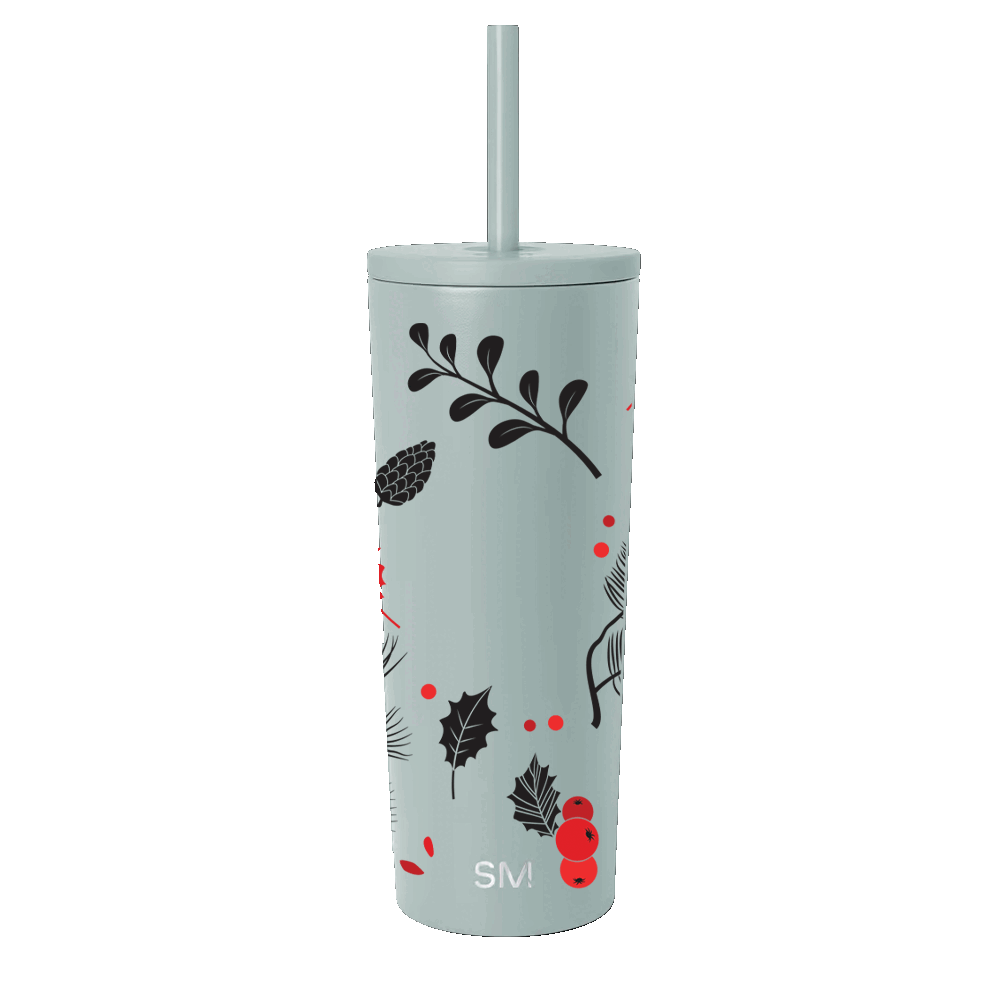 Simple Modern 24 oz Classic Tumbler with Winter Design Cranberry Foliage